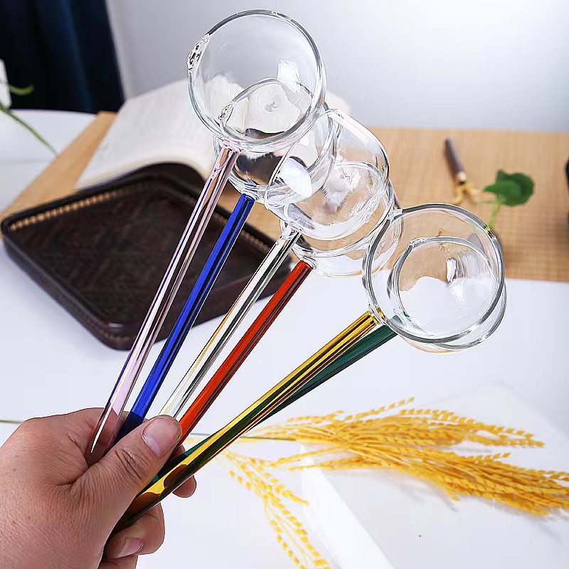 قاشق شیشه ای شفاف و شفاف رنگارنگ